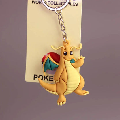 Pokemon Keychain Pikachu Anime Action Figure Toy Kawaii Cartoon Fashion Charmander Psyduck Doll Keyring Car Bag Pendant Kid Gift
