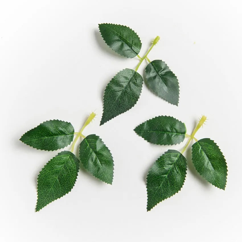 20 Pieces Silk Rose Leaves Fake Plant Wedding Decorative Wreath Christmas Decorations for Home Diy Decorative Artificial Flowers