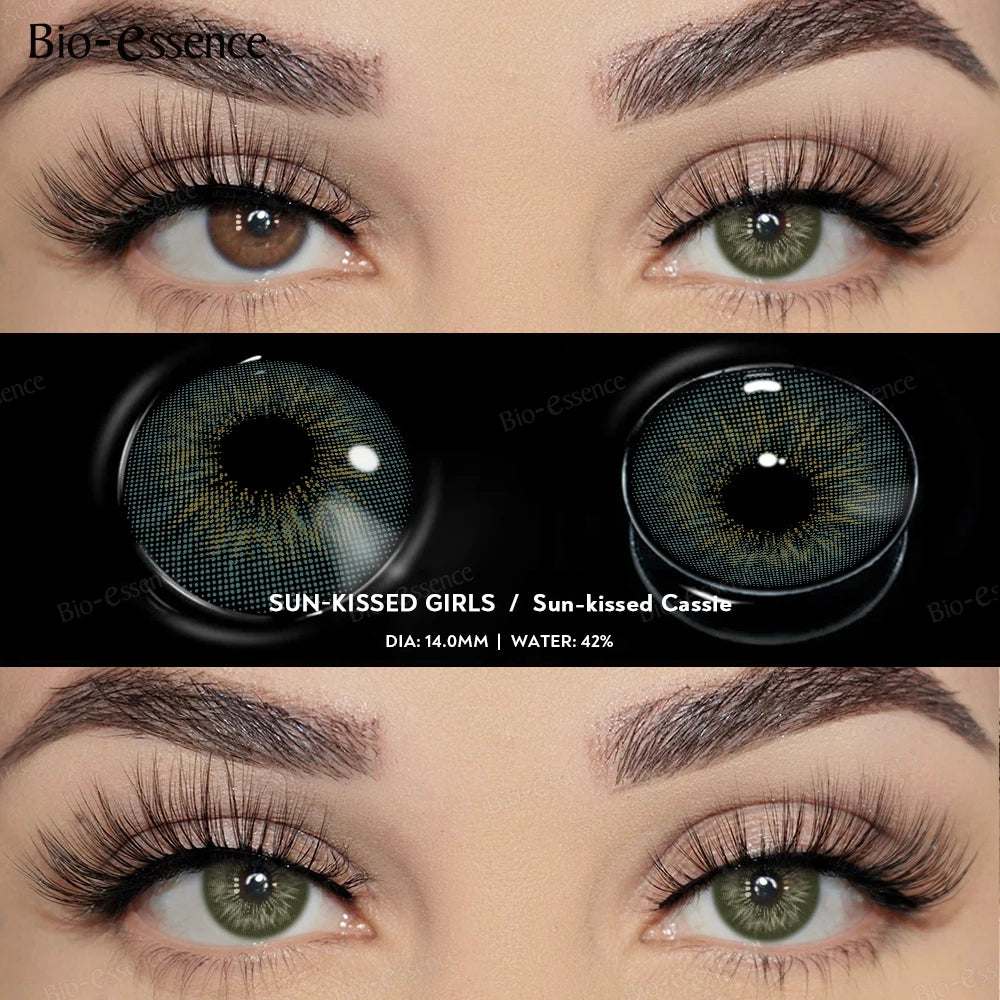 Bio-essense Contact Lenses for Eyes Natural Beauty Pupils  Eyes Lenses Korean Brown Contacts 2PCS 1Year Fashion Green Pupilentes