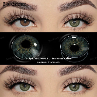 Bio-essense Contact Lenses for Eyes Natural Beauty Pupils  Eyes Lenses Korean Brown Contacts 2PCS 1Year Fashion Green Pupilentes