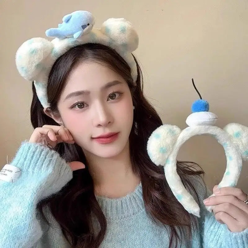 1PC Cute Cartoon Shark Crab Plush Hairband Women Hair Hoop Headdress Headband Hair Accessories Girl Gift