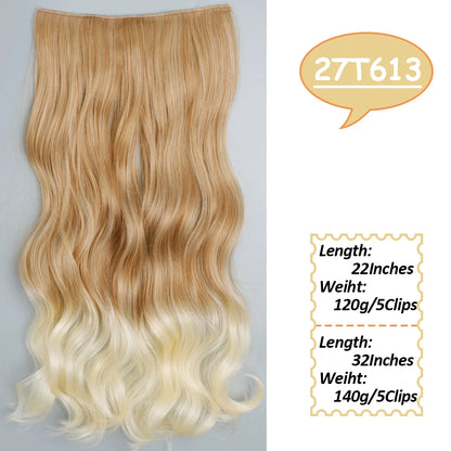 NICESY Synthetic Long Wavy 5 Clips Hair Extensions 22Inch/32Inch Clip On Hair Extensions High Tempreture Fake For Women