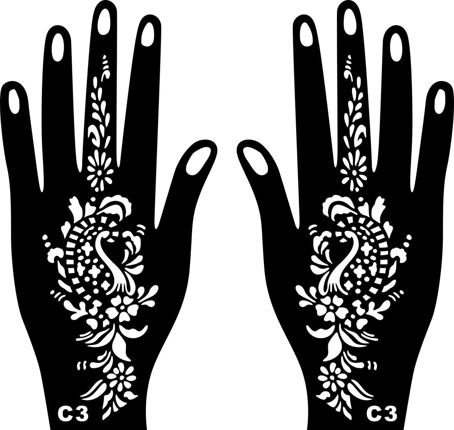 2025 New Professional Henna Stencil Temporary Hand Tattoo Body Art Sticker Template Wedding Tool Flower Tattoo Stencil