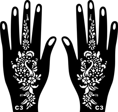 2025 New Professional Henna Stencil Temporary Hand Tattoo Body Art Sticker Template Wedding Tool Flower Tattoo Stencil