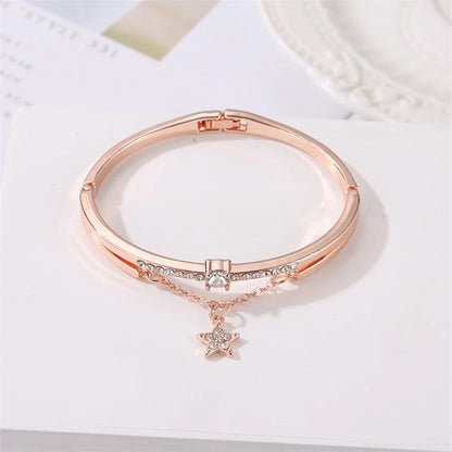2024 New Luxury Jewelry Stainless Steel Bracelets & Bangles Female Heart Forever Love Charm Bracelet for Women Gifts