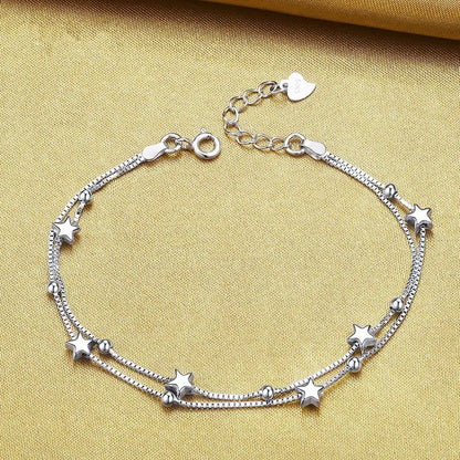 Fine 925 Sterling Silver Lucky Bead Bracelets For Woman Luxury Original Multi-layer Charm Bracelet Elegant Party Jewelry Gifts