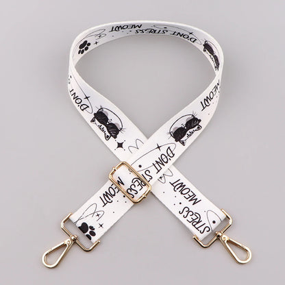 Cartoon Animal Dog Capybara Nylon Shoulder Bag Strap Adjustable Women Handbag Strap Metal Buckle Soft Strap Bag Accessories