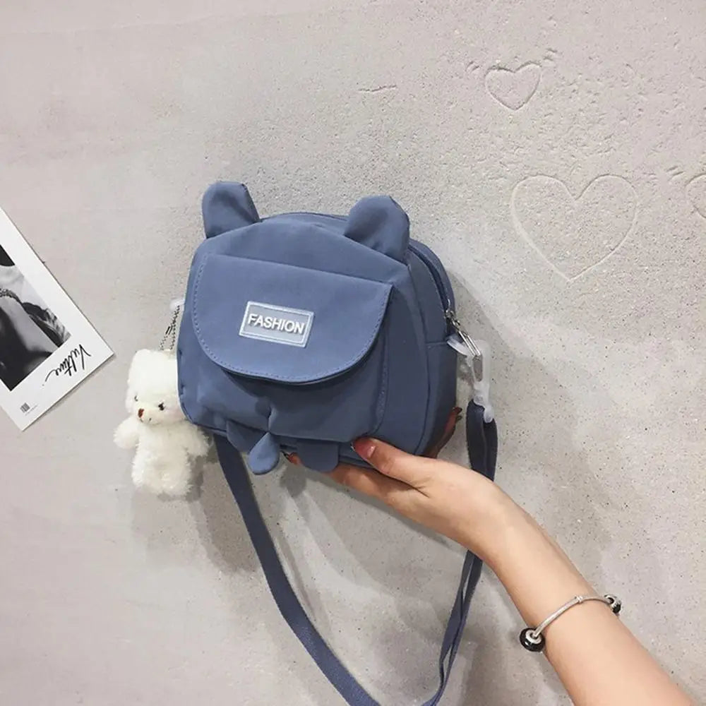 Japanese Style Small Bag Female Fashion Wild Cute Messenger Kitty Bag ins Korean Student Canvas Shoulder Bag Mobile Phone Pouch