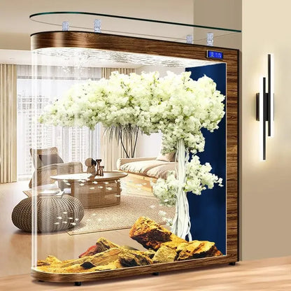 A139 Fish tank living room floor partition glass aquarium household medium and large screen self-circulation free water change