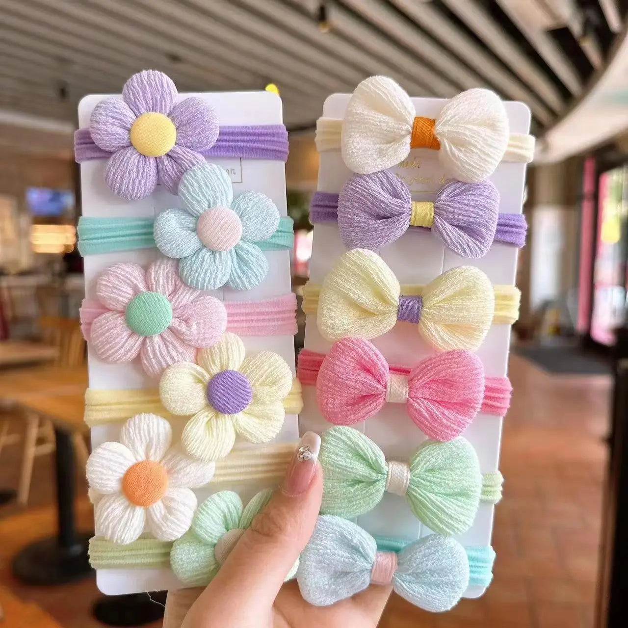 6/12Pcs/Set Cute Bow flower Rubber Elastic Hair Bands Girls Not Hurt Hair Small Scrunchie Kids Sweet Hair Ties Hair Accessories