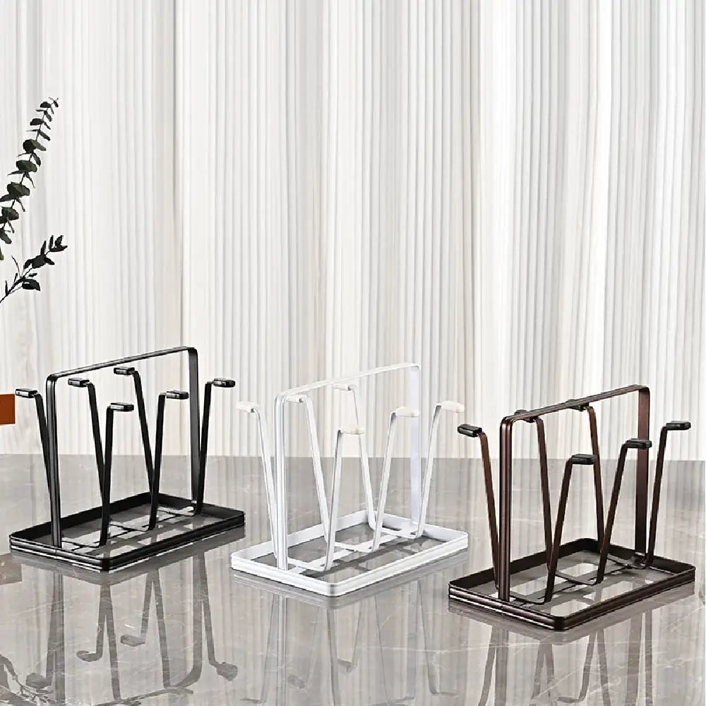 1Pcs 6 Cup Glass Drying Rack, Non-Slip Cup Organizer for Mugs, Glasses and Bottles