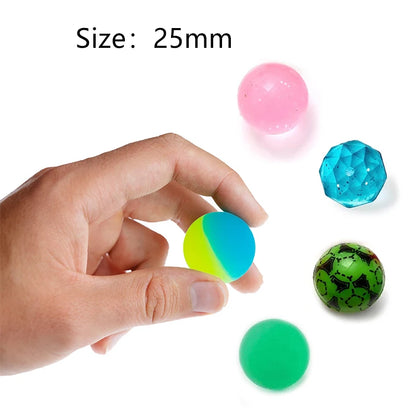 10~100pcs 25mm Bouncing Balls Rubber Elastic Ball Mixed Style Indoor and Outdoor Children Toy Balls Float Ball Birthday Gift TMZ