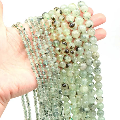 4 6 8 10mm Natural Black Tourmaline Beads Round Smooth Loose Stone Bead For Jewelry Making Diy Bracelet Necklace Accessories