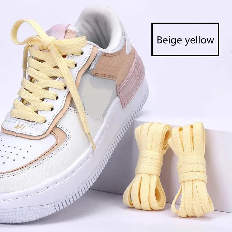 1 pair flat shoes Solid color shoelaces Canvas shoes sports and leisure shoelaces length 100/120/140/160/180cm Shoe accessories