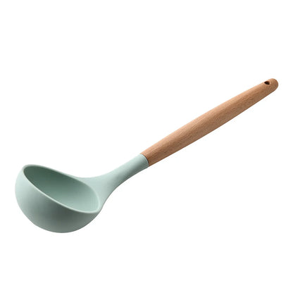 LMETJMA Silicone Cooking Utensils Set - 446°F Heat Resistant Kitchen Utensils Set Turner Tongs Spatula Spoon Brush Whisk JT888