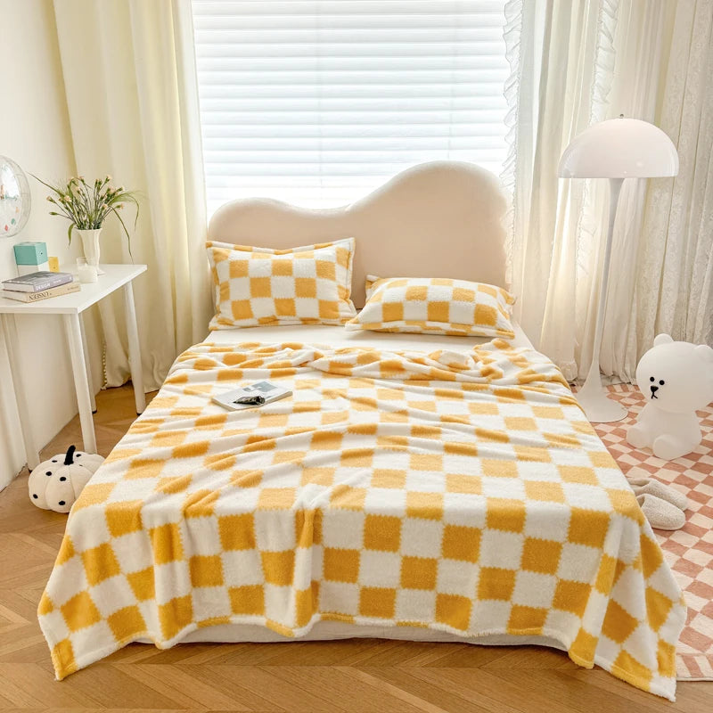 Panda Printed Fluffy Blanket for Beds Single/Queen/King Plush Fleece Plaids for Sofa Soft Warm Thow Blanket for Winter