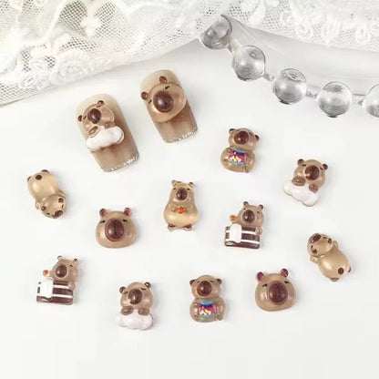 20PCS Multi Shape Kawaii Accessories Nail Art Charms Sweet Candy Gummy Bear Lollipop Resin Nail Art Rhinestones Decoration Parts