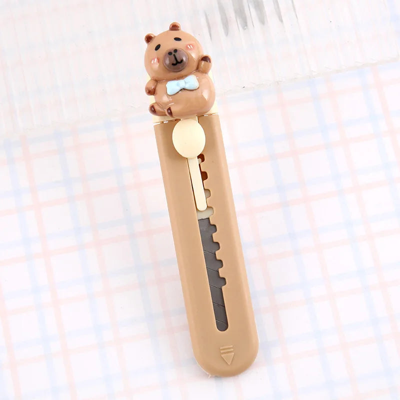 1 Piece Lytwtw's Cartoon Capybara  Art Cutter Utility Knife Mini Student Art DIY Tools Creative Stationery School Supplies