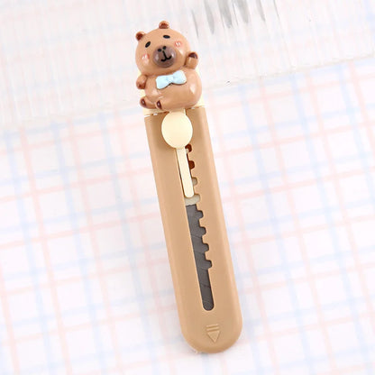 1 Piece Lytwtw's Cartoon Capybara  Art Cutter Utility Knife Mini Student Art DIY Tools Creative Stationery School Supplies