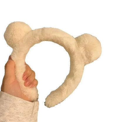 Cute Cartoon Plush Bear Ear Hair Bands Women Hair Hoop Non-slip Headdress Headband Girls Hair Accessories With 2 Colors