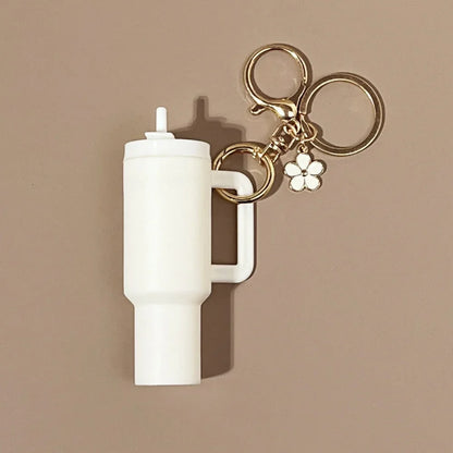 Mini Stanley Cup Keychain Creative Coin Chapstick Storage Box Accessories Key Holder Backpack Tumbler Handle Decoration