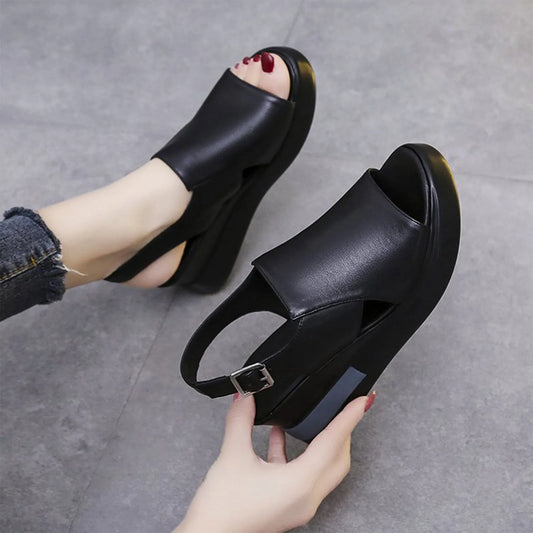 Summer Wedge Platform Sandals Fashion Retro Romen Beach Shoes Ladies Casual Peep Toe Soft Comfortable Sandalias De Mujer