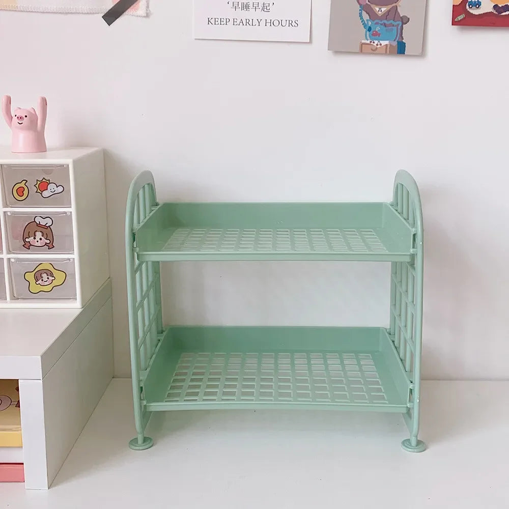 Desktop Storage Rack Multi-Layer Stationery Organizer Stand Office Home School Display Holder Rack Dormitory Desk Organizer