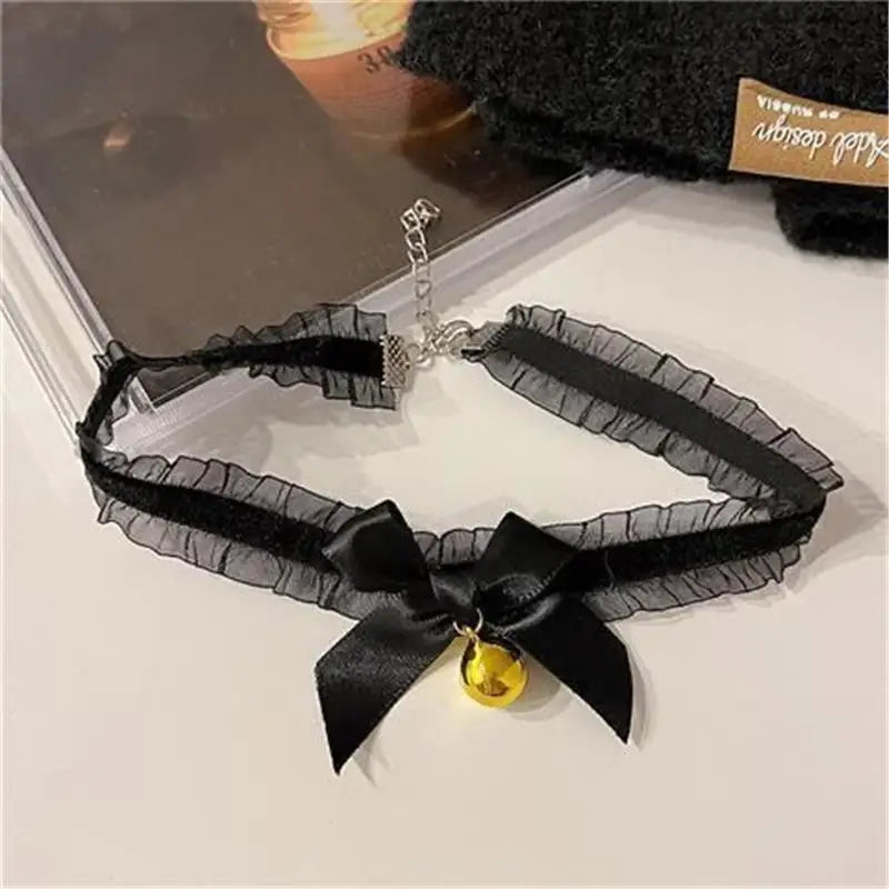 Sexy Cat Ear Bow Headband Necklace Plush Bell Hairband Girl Hairhoop Headwear Costume Accessory for Cosplay Masquerade