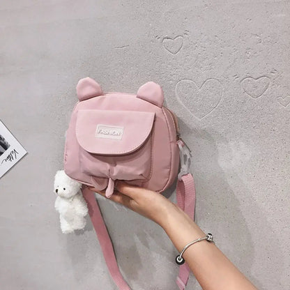 Japanese Style Small Bag Female Fashion Wild Cute Messenger Kitty Bag ins Korean Student Canvas Shoulder Bag Mobile Phone Pouch