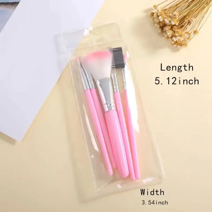 5Pcs Makeup Brushes Sets Portable Mini Cosmetic Brushes Kit Professional Eyeshadow Blush Loose Powder Brushes Beauty Tools