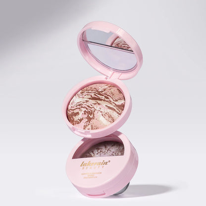 Baked Powder Foundation Oil Control Setting Makeup Pressed Powder Cake Bronzer Glow Face Contouring Shimmer Contour