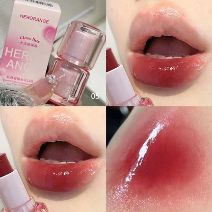 HERORANGE Sparkling Mirror Water Light Lipstick Clear, Natural, Whitening, Moisturizing and Durable Suitable for Beginners
