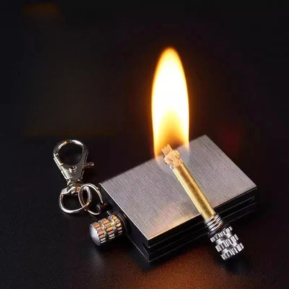 Wanci Match Keychain Waterproof Creative Ignition Safety Match Stick Stainless Steel Lighter Waterproof Cigarette Lighter