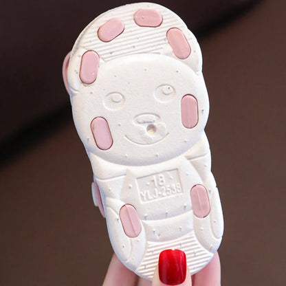 Solid Bow Children's Summer Shoes Cute PVC Beach Non Slip Sandals For Baby Girls Footwear Soft Infant Kids Fashion Sandals