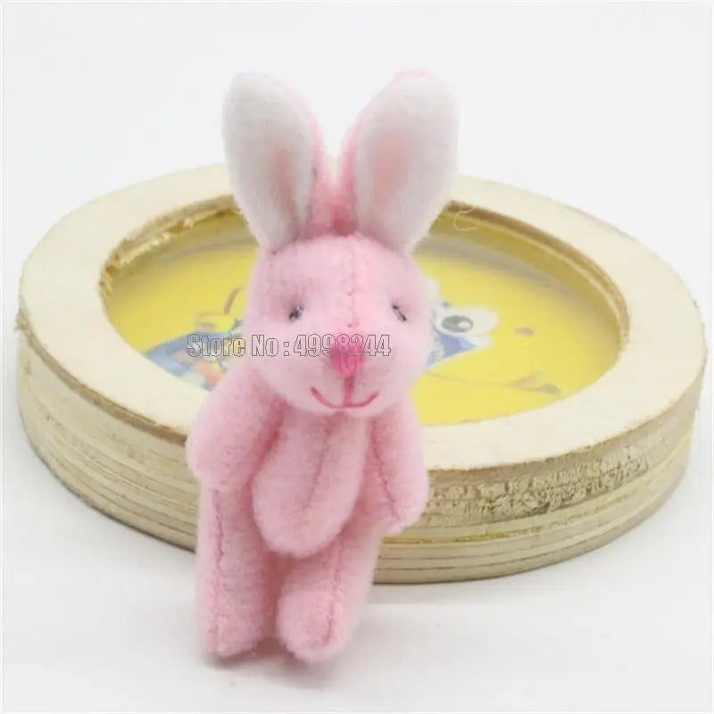 5pcs/lots Soft Mini Joint Rabbit Pendant Bunny For Key Chain Bouquet Doll Diy Ornaments Gifts Toy