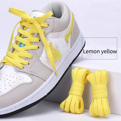 1 pair flat shoes Solid color shoelaces Canvas shoes sports and leisure shoelaces length 100/120/140/160/180cm Shoe accessories