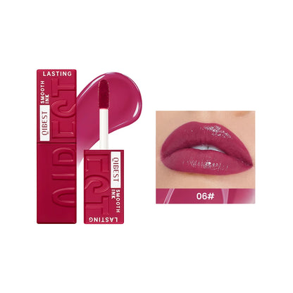 QIBEST 8 Colors Nude Watery Lip Gloss Long Lasting Liquid Lipstick Not Fading Sexy Red Purple Lip Glaze Lip Tint Women Makeup
