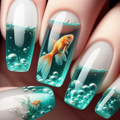French Tip Press on Nails Long Coffin False Nails Press ons Acrylic Glue on Nails Full Cover False Nails Wearable Fake Nails Set