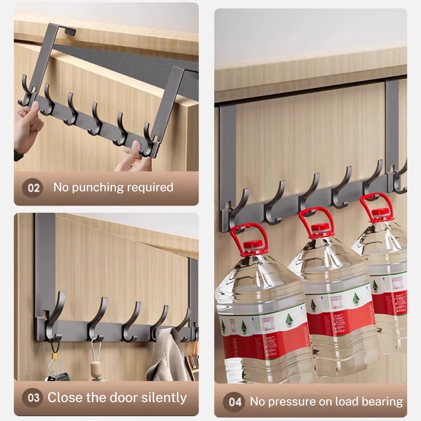 Door Behind Hooks Storage Wall Hanging Bag Clothes  Hook Punch-free Hanger Bedroom Organizer Bathroom Kitchen Accessory