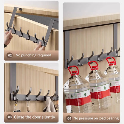 Door Behind Hooks Storage Wall Hanging Bag Clothes  Hook Punch-free Hanger Bedroom Organizer Bathroom Kitchen Accessory