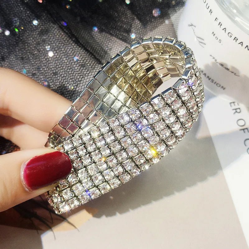 Luxury Crystal CZ Tennis Bracelet Wedding Bracelet For Women Gold Silver Color Simple Jewelry Adjustable