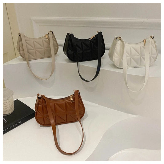 New Solid Color Casual Women's Handbags Shoulder Bag with Niche Retro Design Fashionable and Trendy Leather Crossbody Bags