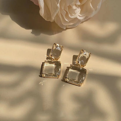 Fashion Vintage Resin Geometric Drop Earrings for Women Charms Elegant Irregular Blue Pendant Earrings Jewelry Party Gifts