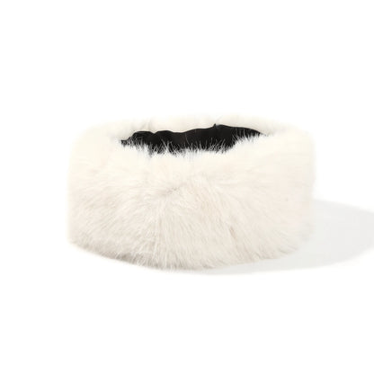 AWAYTR Faux Fox Fur Thermal Headbands Fashion Synthetic Fur‌ Wide Headband Hair Accessories For Women Trend