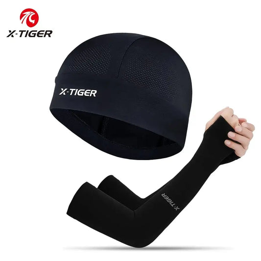 X-TIGER Summer Sun Protection Cap Cycling Cap Sports Arm Cover Protection Sleeve Cycling Sun Protection Combination Pack