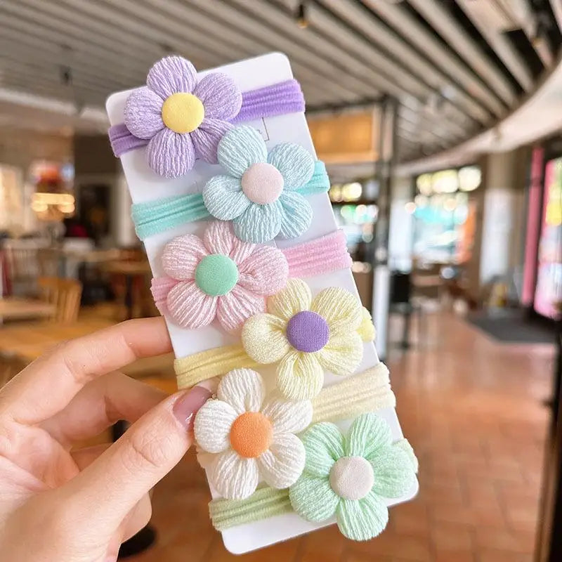 6/12Pcs/Set Cute Bow flower Rubber Elastic Hair Bands Girls Not Hurt Hair Small Scrunchie Kids Sweet Hair Ties Hair Accessories