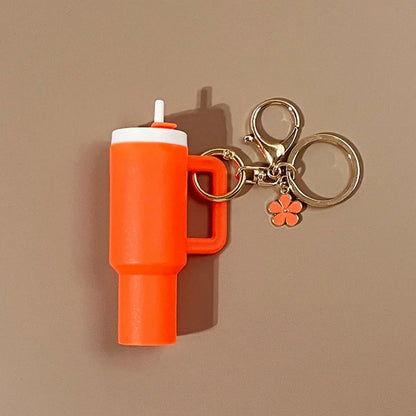 Mini Stanley Cup Keychain Creative Coin Chapstick Storage Box Accessories Key Holder Backpack Tumbler Handle Decoration
