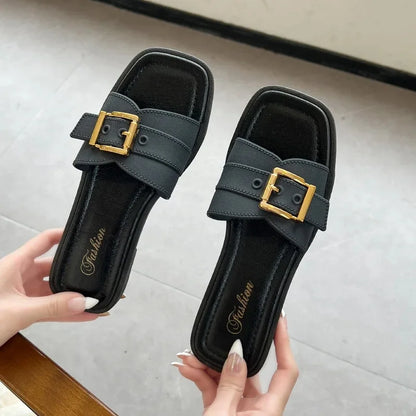 Summer New Style Women's Home Indoor Slippers Anti-Slip Outerwear Fashionable Versatile Women's Sandals PVC Sole