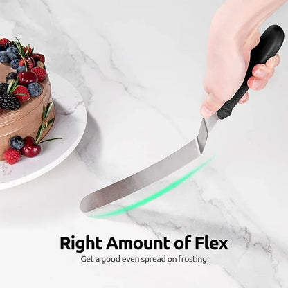 1Pc Cake Offset Spatula Stainless Steel Icing Spatula with PP Plastic Handle Cake Decorating Frosting Spatula