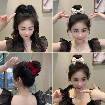 Vintage Bow Hair Clamp Pastoral Style Hair Accessories Hair Clip Back Head Hairpin Women Girls